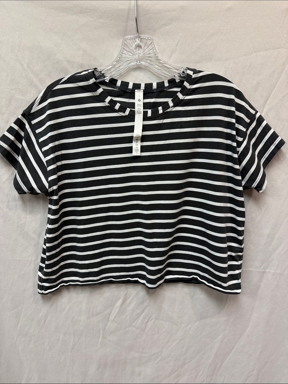 Striped Black and White Cropped Tee